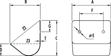 A-type elevator bucket - drawing