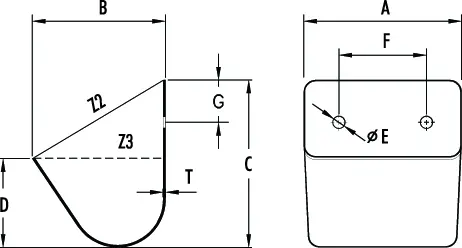 C-Type Elevatorbecher - Zeichnung