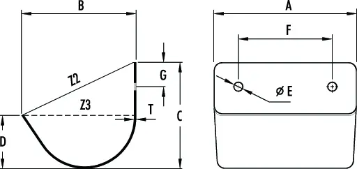 b-bucket technical drawing