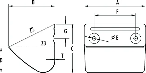 Columbus Elevatorbecher (DIN 15232) - Zeichnung