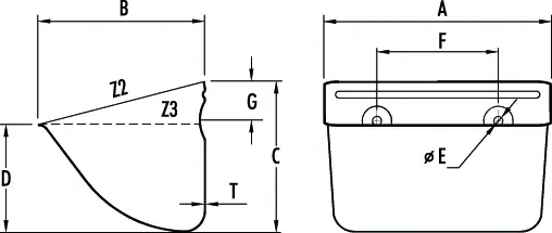 J-type bucket - drawing