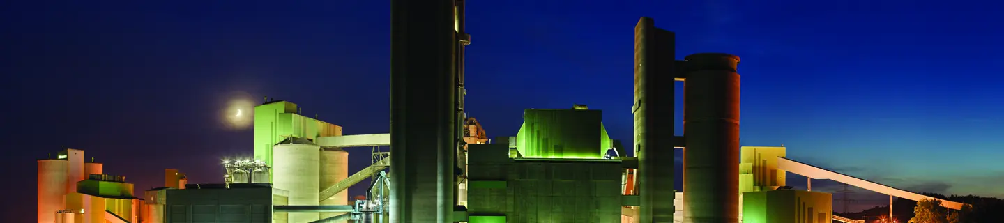 silos &amp; conveyors at night