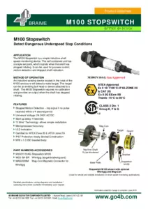 Product Datasheet - M100 Stopswitch (GAS)
