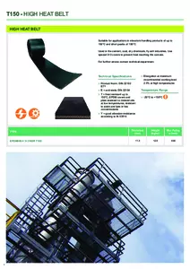 Product Datasheet - T150 High Heat Elevator Belt