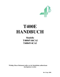 Technisches Handbuch - T400 Elite (PTC Version)