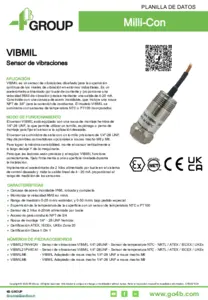 Planilla de datos - Milli-Con sensor de vibración y temperatura de superficie